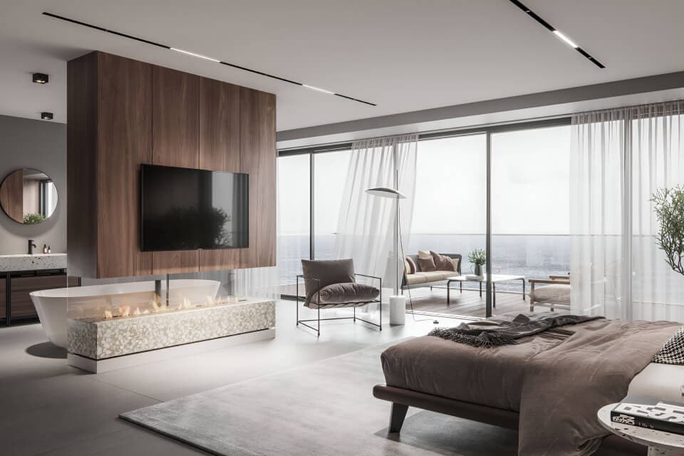 Open bedroom suite